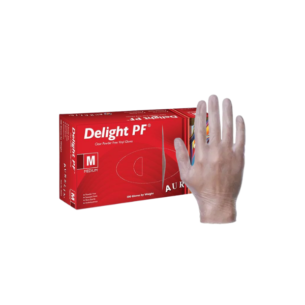 Aurelia® Delight Clear Vinyl PF Gloves ( Case 10 x 100)