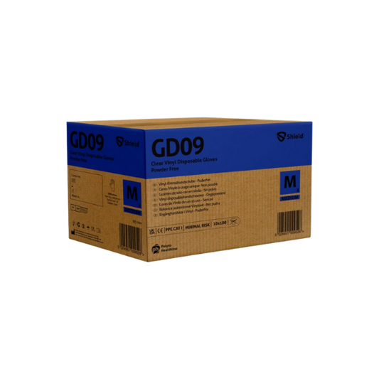 Shield GD09 Clear Vinyl PF Disposable Glove (10 x 100)