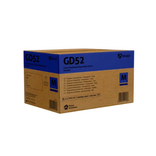GD52 Shield® Clear Smooth Polythene Disposable gloves (100x 100)