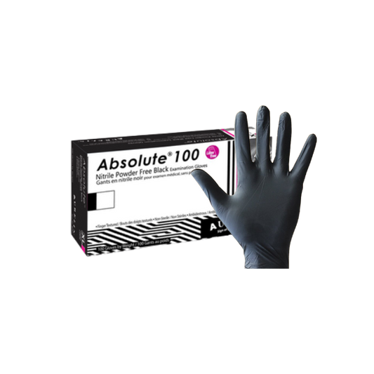Aurelia® Absolute 100 Black Nitrile PF Gloves  (Case 10 x 100)