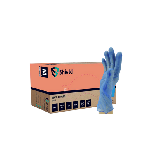 Shield GD13 Blue Vinyl PF Disposable Glove (10 x 100)