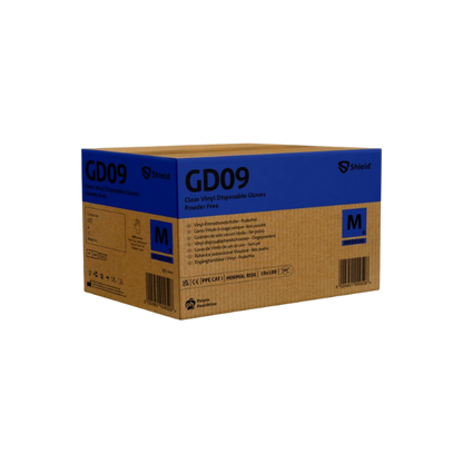 Shield GD09 Clear Vinyl PF Disposable Glove (10 x 100)