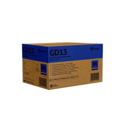 Shield GD13 Blue Vinyl PF Disposable Glove (10 x 100)