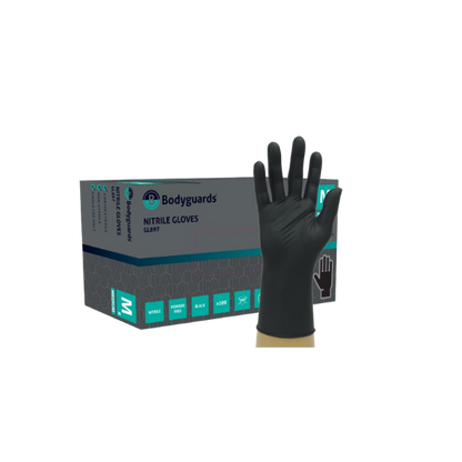 Bodyguards GL897 Black Nitrile PF Examination Gloves (10 x 100)