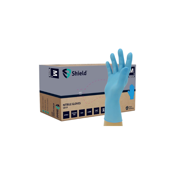 Shield GD19 Blue Nitrile PF Disposable Glove (10 x 100)