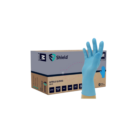 Shield GD19 Blue Nitrile PF Disposable Glove (10 x 100)