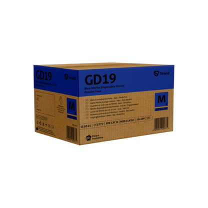 Shield GD19 Blue Nitrile PF Disposable Glove (10 x 100)