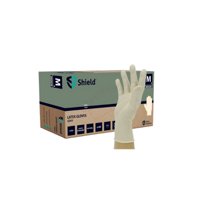 Shield GD45 Natural Latex Powdered Disposable Glove (10 x 100)