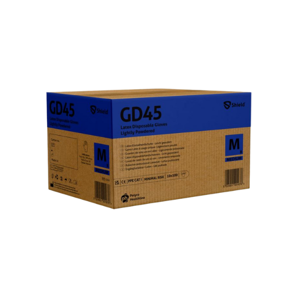 Shield GD45 Natural Latex Powdered Disposable Glove (10 x 100)