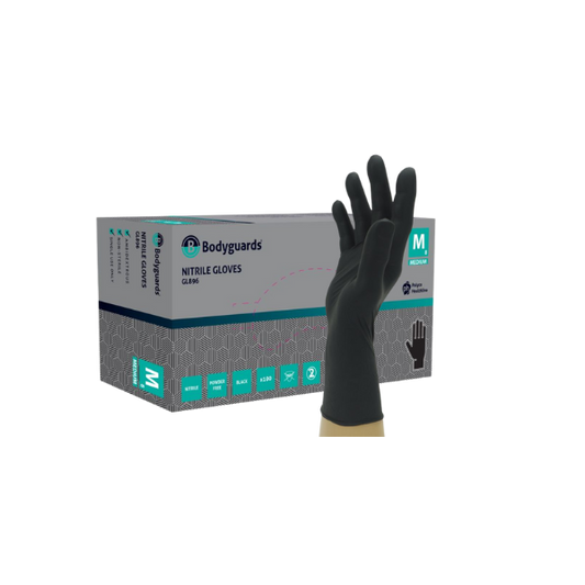 Bodyguards GL896 Black Nitrile PF Disposable Glove (10 x 100)