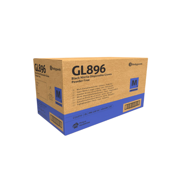 Bodyguards GL896 Black Nitrile PF Disposable Glove (10 x 100)